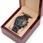 To my Dad Happy Father's Day Non-Message Card Black Chronograph Watch with Engraving For Dad, Father, Bonus Dad, Father