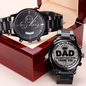 To my Dad Happy Father's Day Non-Message Card Black Chronograph Watch with Engraving For Dad, Father, Bonus Dad, Father