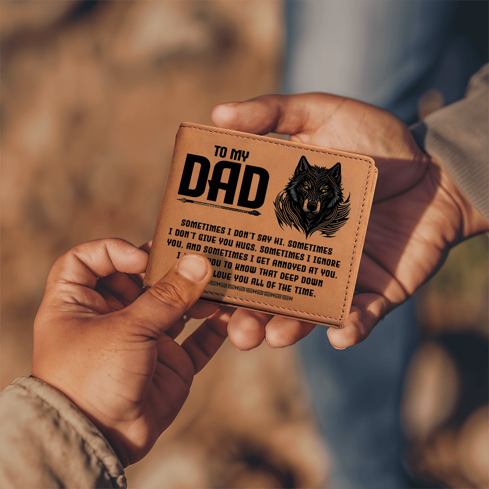 I Want You to Know That Deep Down Inside I Love You All of the Time Graphic Leather Wallet Father's Day Gift for Father, Gift for Dad