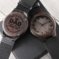 To My Dad, Happy Father's Day Non-Message Card Wood Watch with Engraving for Dad, Father, Bonus Dad