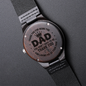 To My Dad, Happy Father's Day Non-Message Card Wood Watch with Engraving for Dad, Father, Bonus Dad