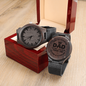 To My Dad, Happy Father's Day Non-Message Card Wood Watch with Engraving for Dad, Father, Bonus Dad