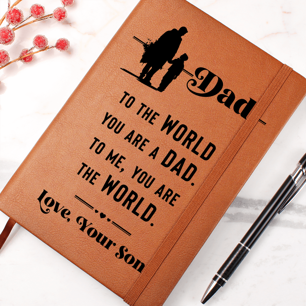 Dad to the World you are a Dad. To Me You Are The World Graphic Leather Wallet Father's Day Gift for Father, Gift for Dad