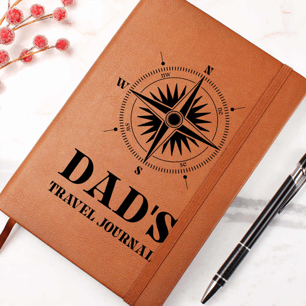 Dad Travel Journal Graphic Leather Wallet Father's Day Gift for Father, Gift for Dad