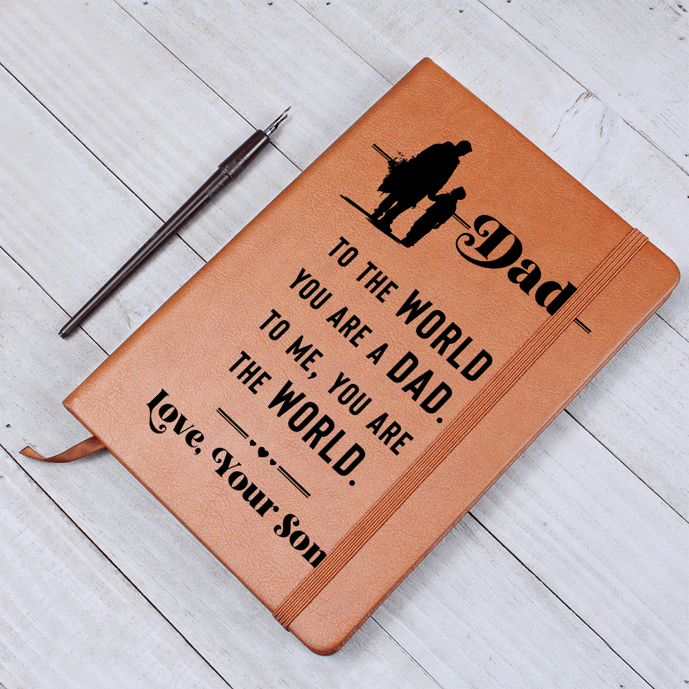 Dad to the World you are a Dad. To Me You Are The World Graphic Leather Wallet Father's Day Gift for Father, Gift for Dad