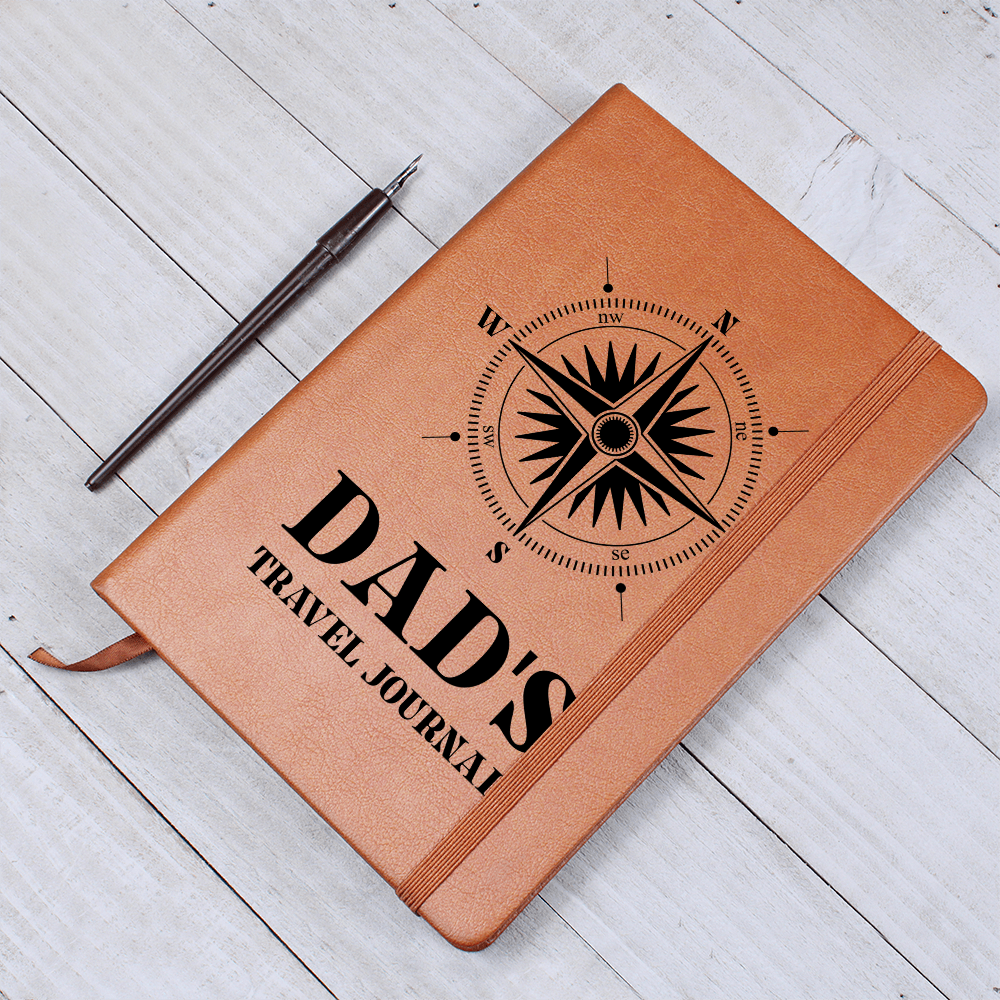 Dad Travel Journal Graphic Leather Wallet Father's Day Gift for Father, Gift for Dad