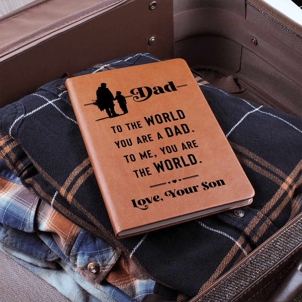 Dad to the World you are a Dad. To Me You Are The World Graphic Leather Wallet Father's Day Gift for Father, Gift for Dad
