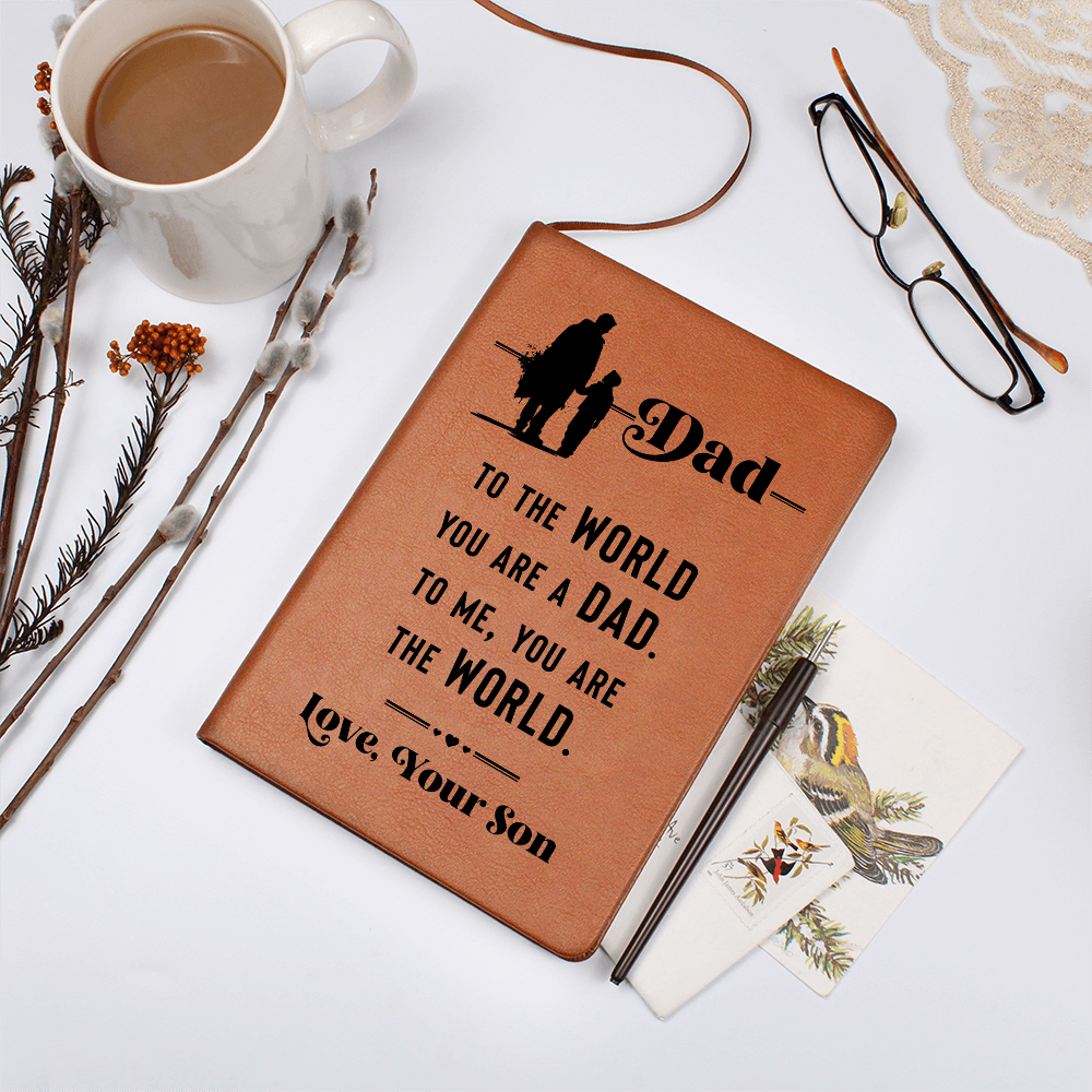 Dad to the World you are a Dad. To Me You Are The World Graphic Leather Wallet Father's Day Gift for Father, Gift for Dad