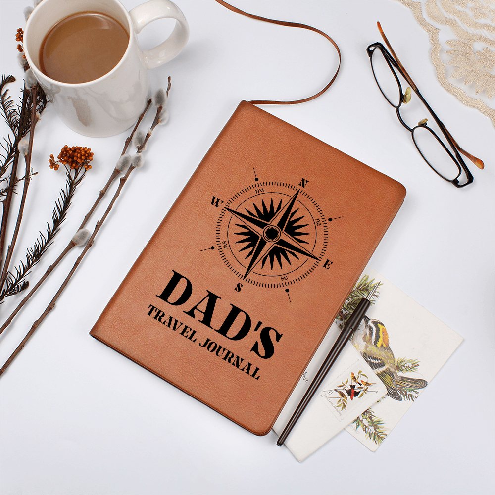 Dad Travel Journal Graphic Leather Wallet Father's Day Gift for Father, Gift for Dad