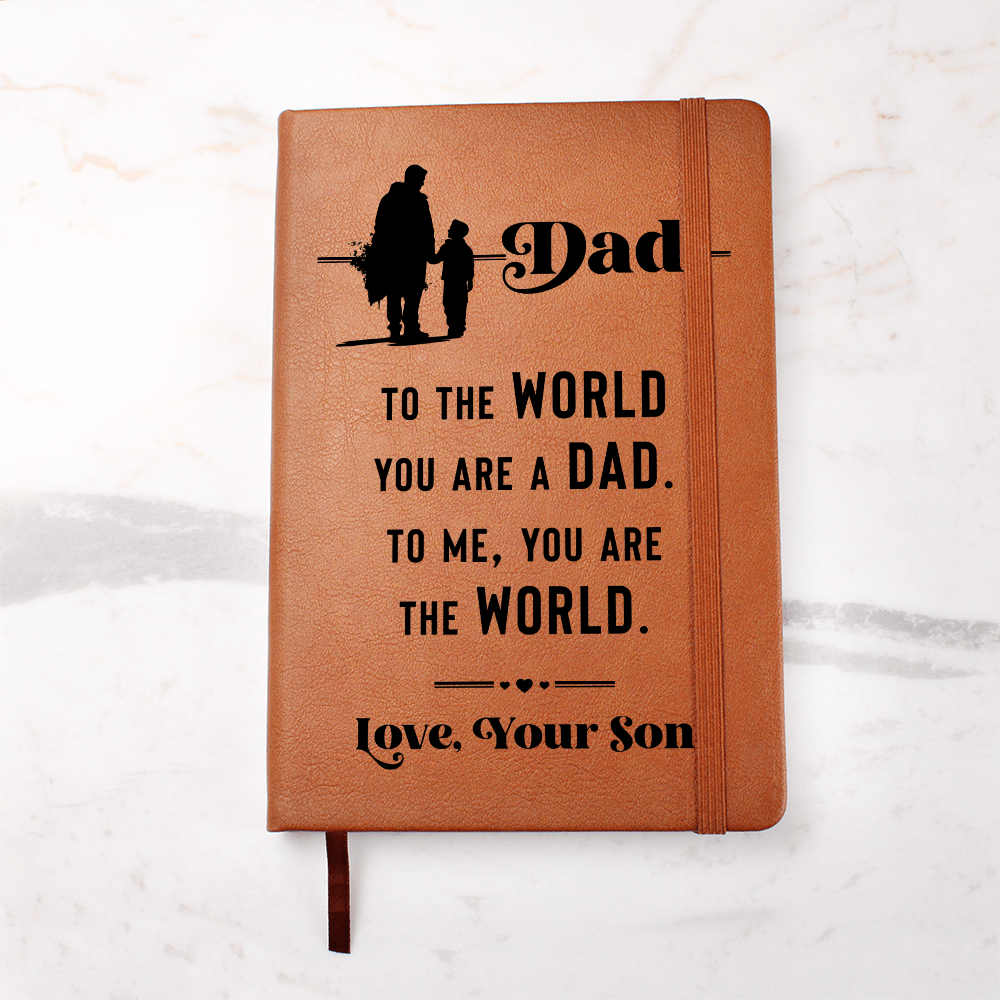 Dad to the World you are a Dad. To Me You Are The World Graphic Leather Wallet Father's Day Gift for Father, Gift for Dad