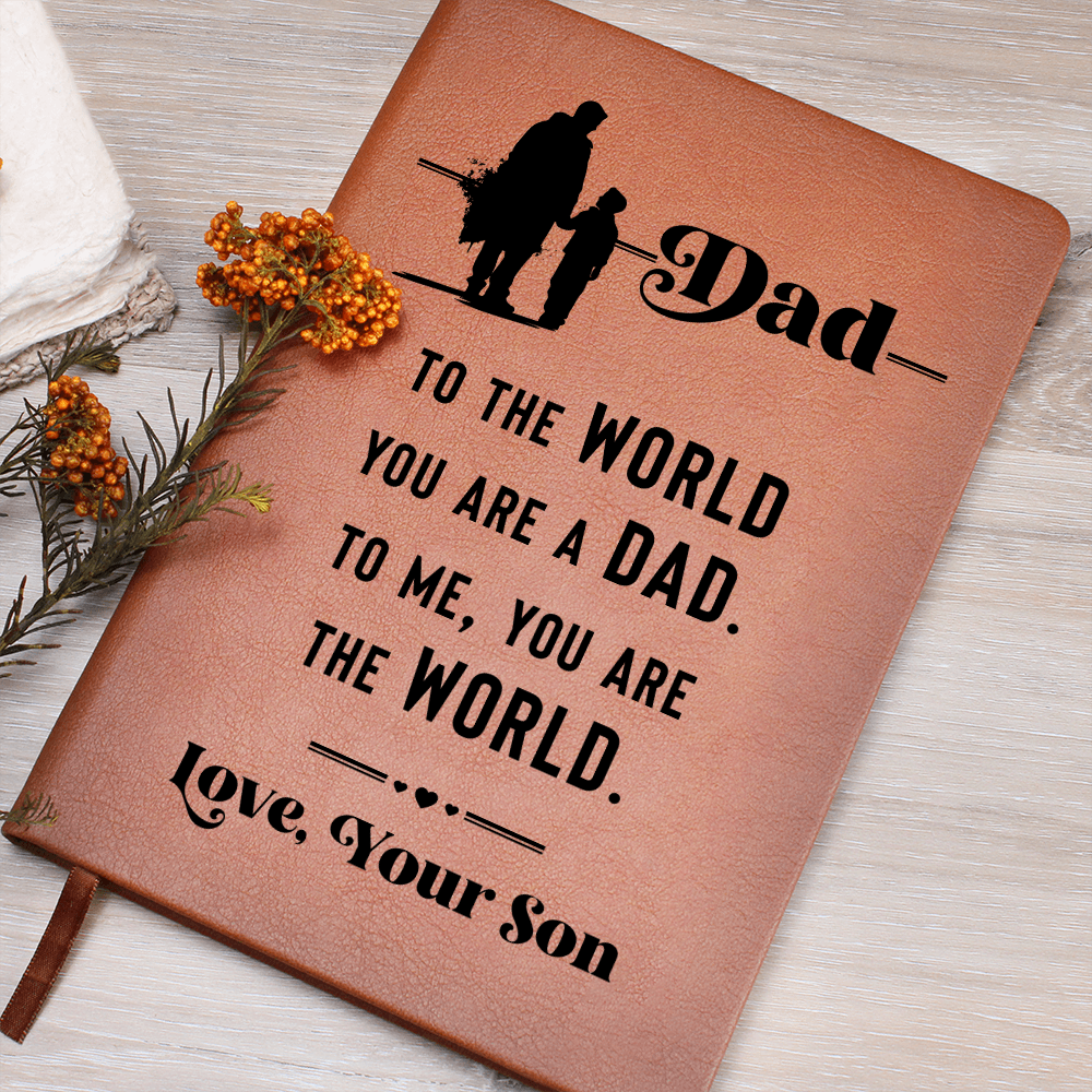 Dad to the World you are a Dad. To Me You Are The World Graphic Leather Wallet Father's Day Gift for Father, Gift for Dad
