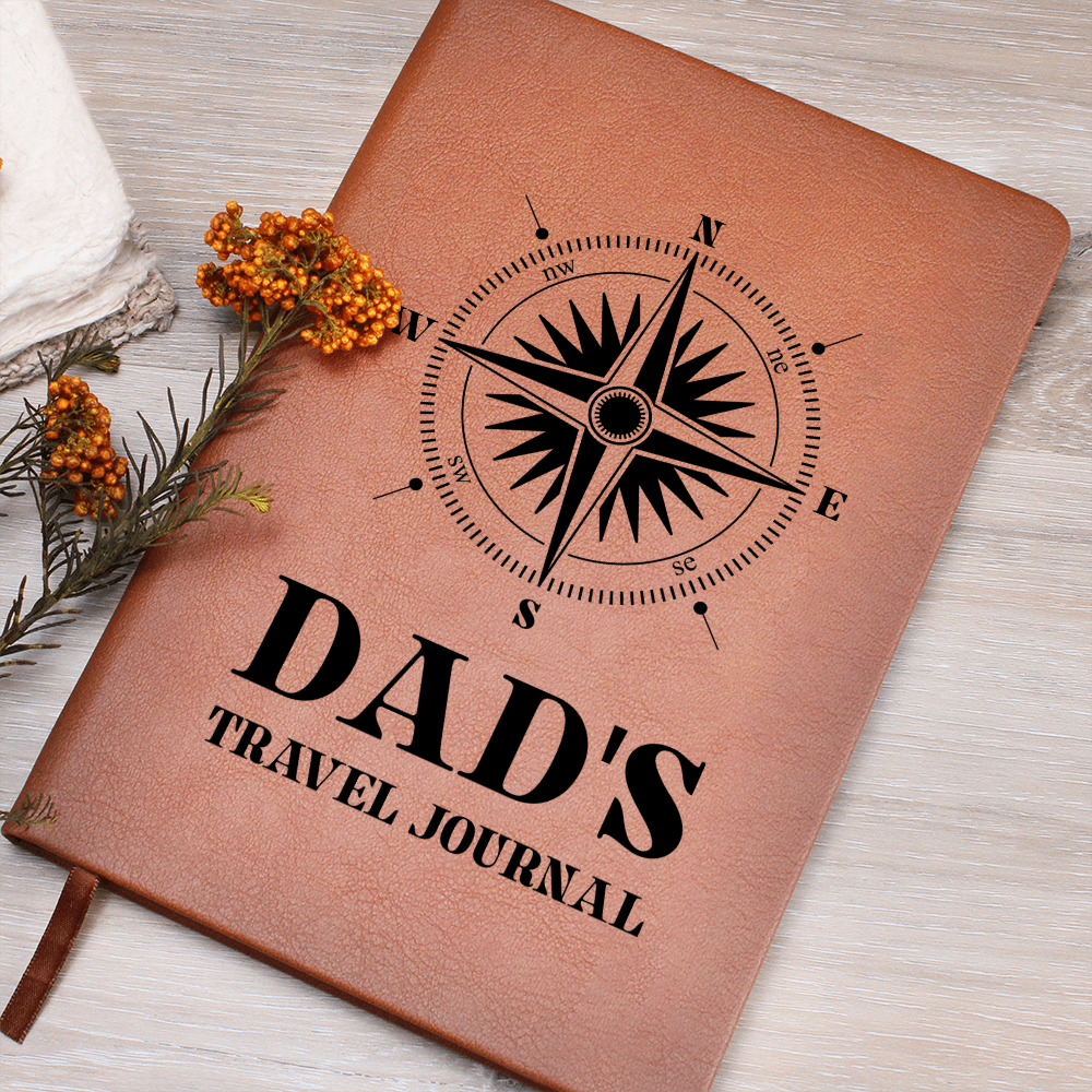Dad Travel Journal Graphic Leather Wallet Father's Day Gift for Father, Gift for Dad