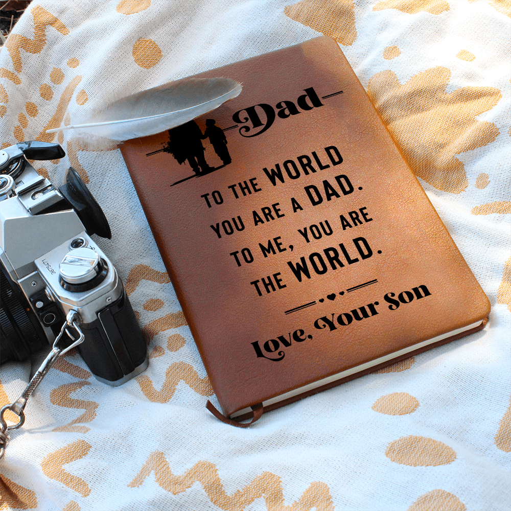Dad to the World you are a Dad. To Me You Are The World Graphic Leather Wallet Father's Day Gift for Father, Gift for Dad