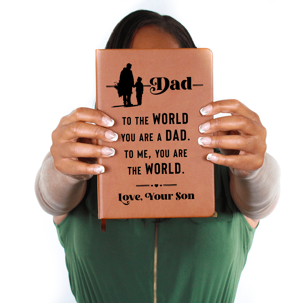 Dad to the World you are a Dad. To Me You Are The World Graphic Leather Wallet Father's Day Gift for Father, Gift for Dad