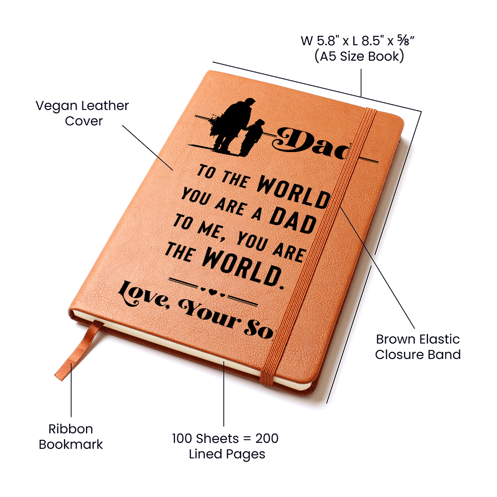 Dad to the World you are a Dad. To Me You Are The World Graphic Leather Wallet Father's Day Gift for Father, Gift for Dad