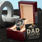 To My Dad, Never Forget That I Love You Openwork Watch Father's Day Gift for Father, Gift for Dad