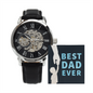 Best Dad Ever Openwork Watch Father's Day Gift for Father, Gift for Dad