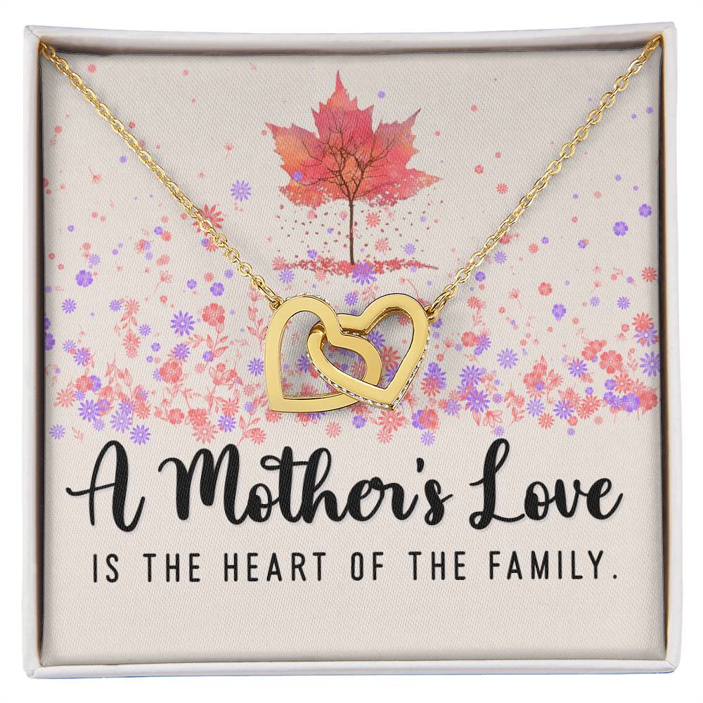 A Mother's Love Interlocking Hearts Necklace (Yellow & White Gold Variants)