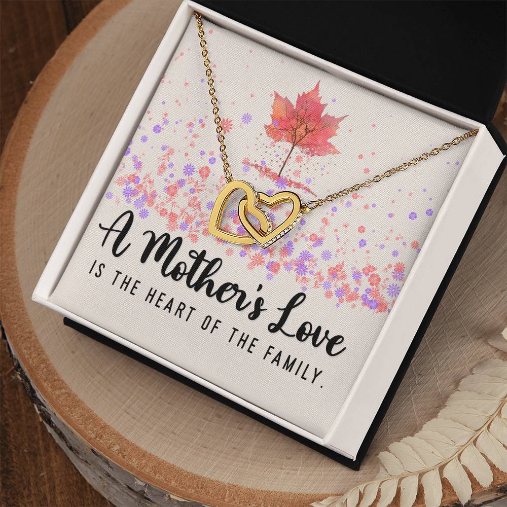 A Mother's Love Interlocking Hearts Necklace (Yellow & White Gold Variants)