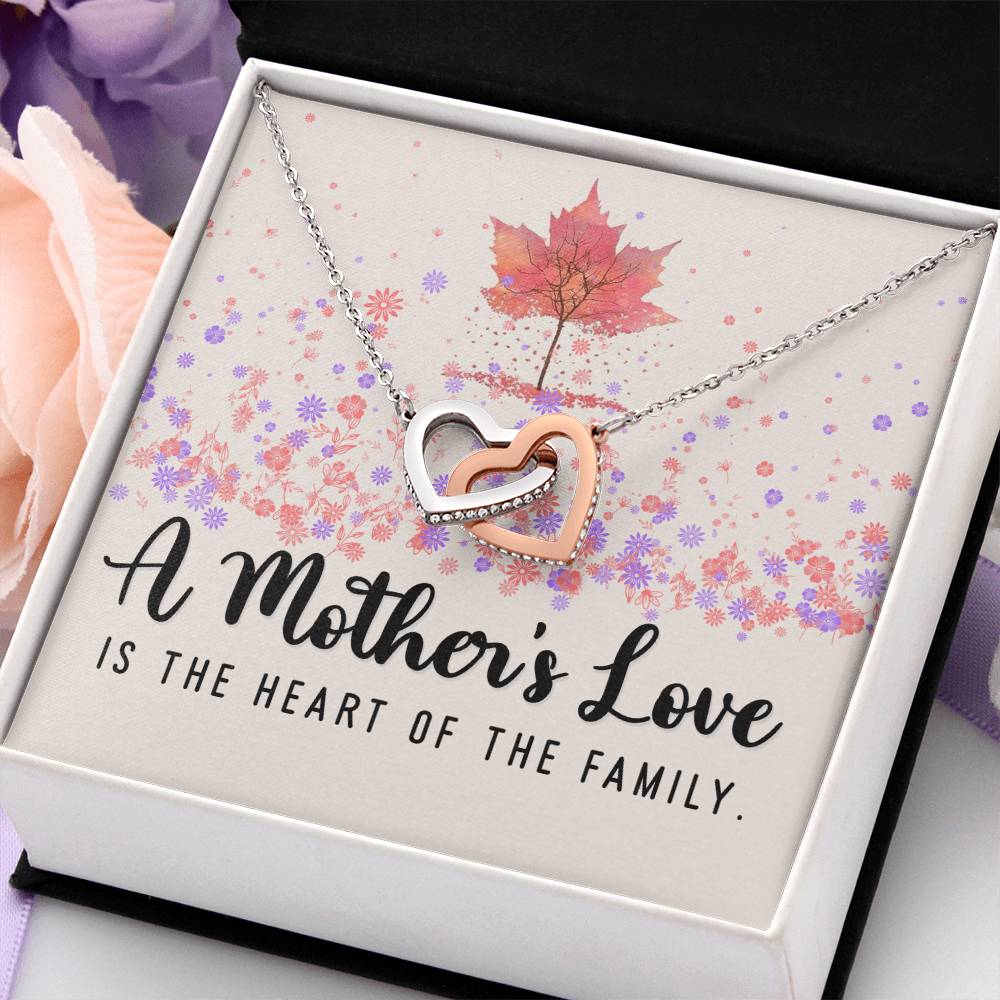 A Mother's Love Interlocking Hearts Necklace (Yellow & White Gold Variants)