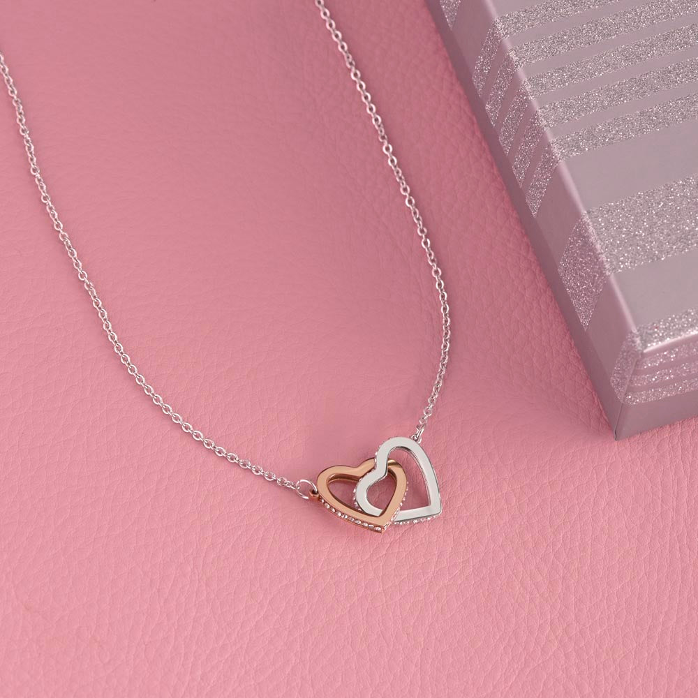To our loving Mom Your Love is the greatest gift Interlocking Hearts Necklace (Yellow & White Gold Variants)
