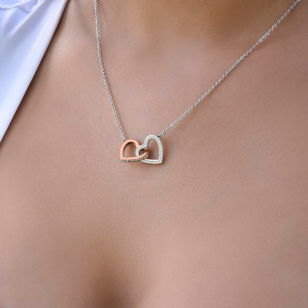 To our loving Mom Your Love is the greatest gift Interlocking Hearts Necklace (Yellow & White Gold Variants)