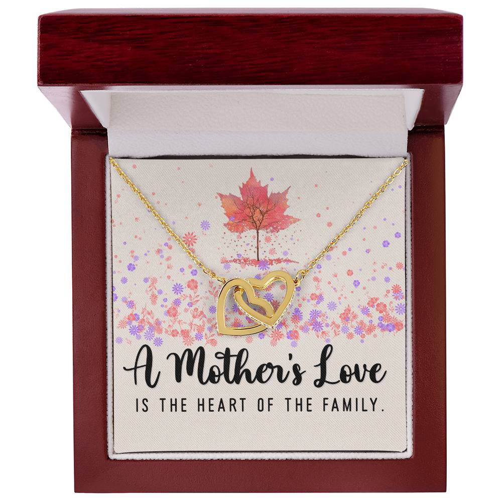 A Mother's Love Interlocking Hearts Necklace (Yellow & White Gold Variants)