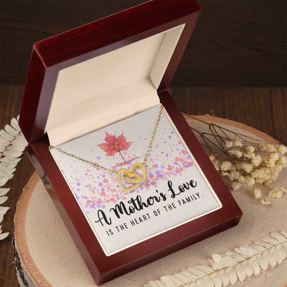 A Mother's Love Interlocking Hearts Necklace (Yellow & White Gold Variants)