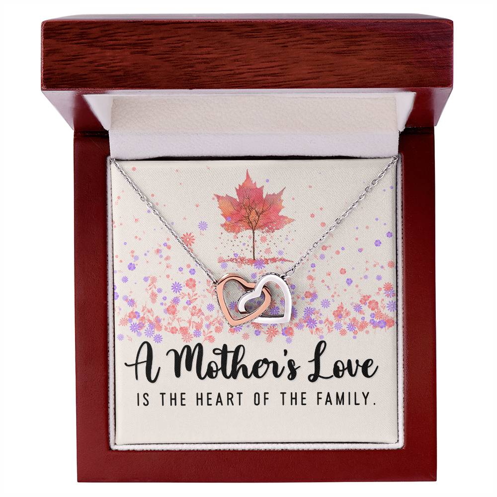 A Mother's Love Interlocking Hearts Necklace (Yellow & White Gold Variants)