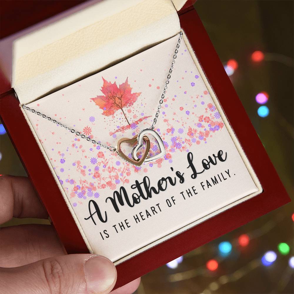 A Mother's Love Interlocking Hearts Necklace (Yellow & White Gold Variants)