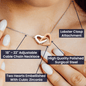 Non-Message Card Interlocking Hearts Necklace For Mom, Mother, Daughter, Granddaughter, Sister. Wife, Soulmate, Friend