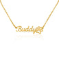 Non-Message Card Paw Print Personalized Name Necklace