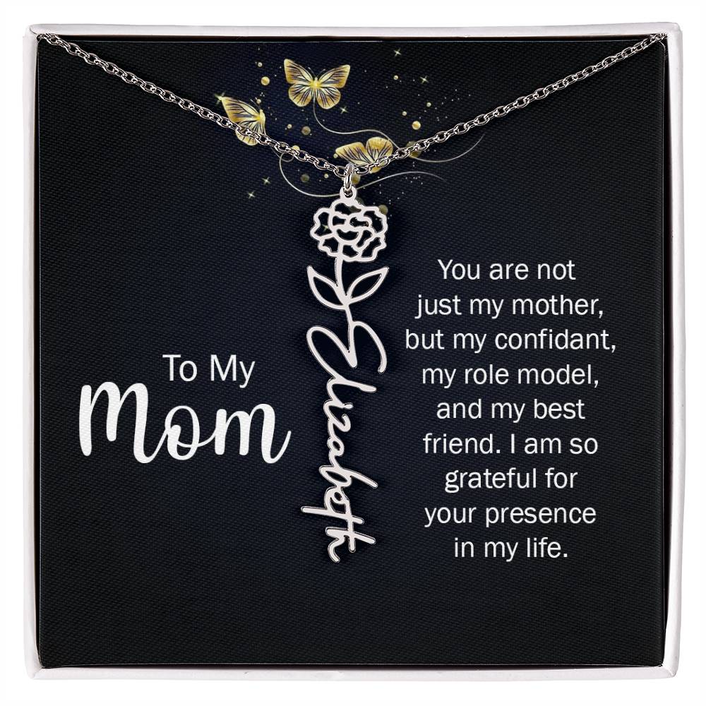 Flower Name Necklace