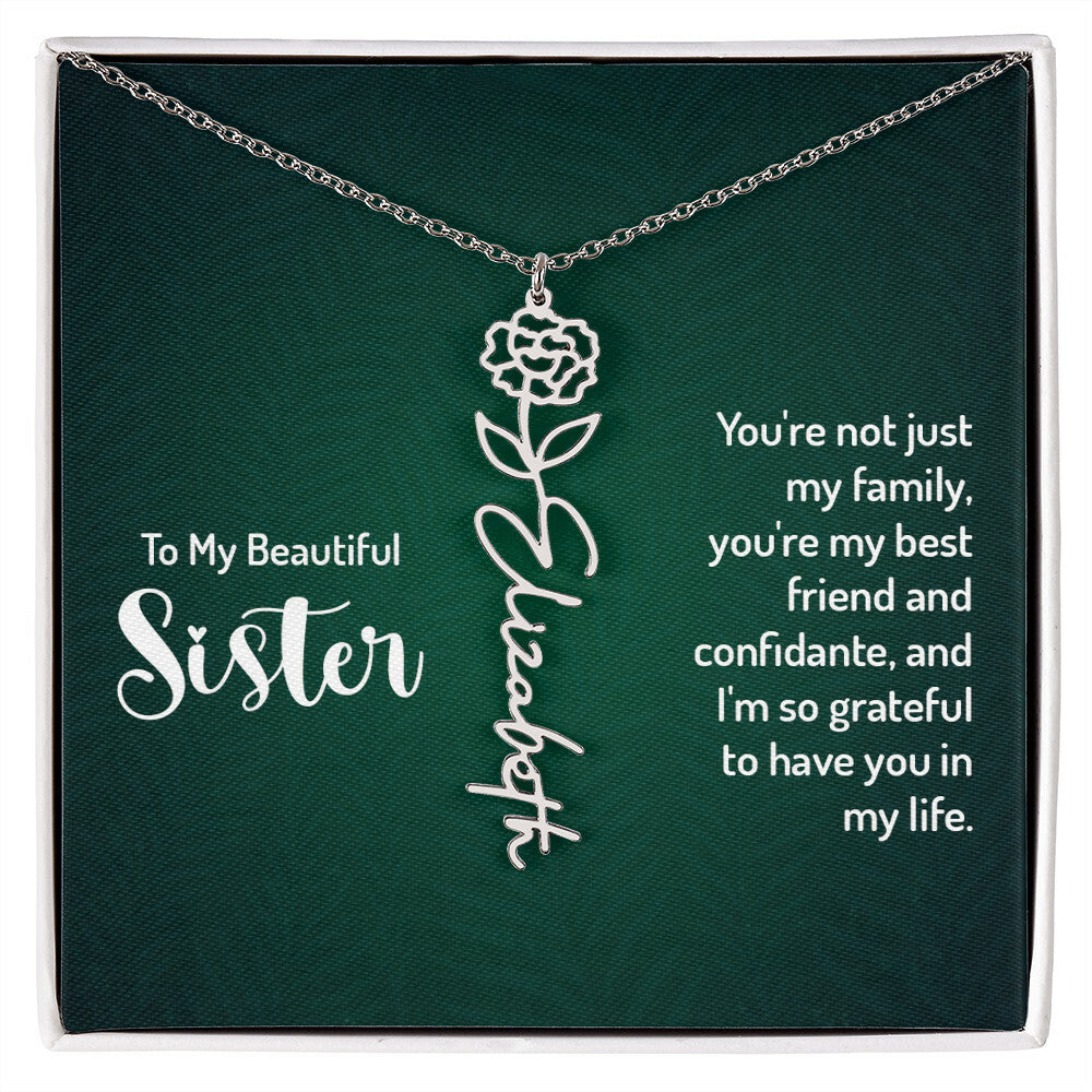 To my Sister Personalized Name Necklace – Known & Loved To my beautiful sister - You're not just my family