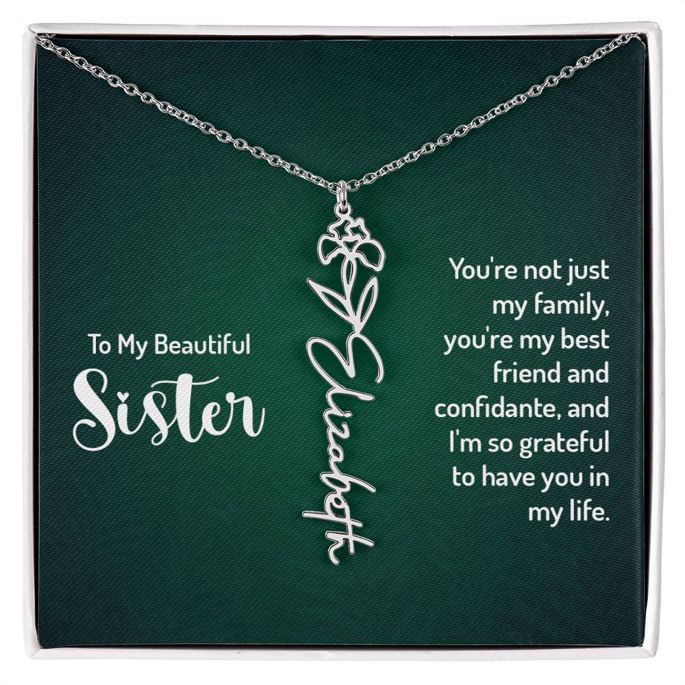 To my Sister Personalized Name Necklace – Known & Loved To my beautiful sister - You're not just my family