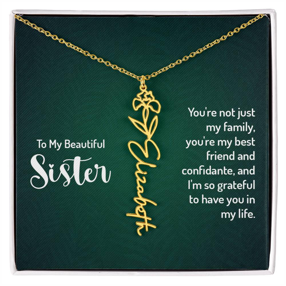 To my Sister Personalized Name Necklace – Known & Loved To my beautiful sister - You're not just my family