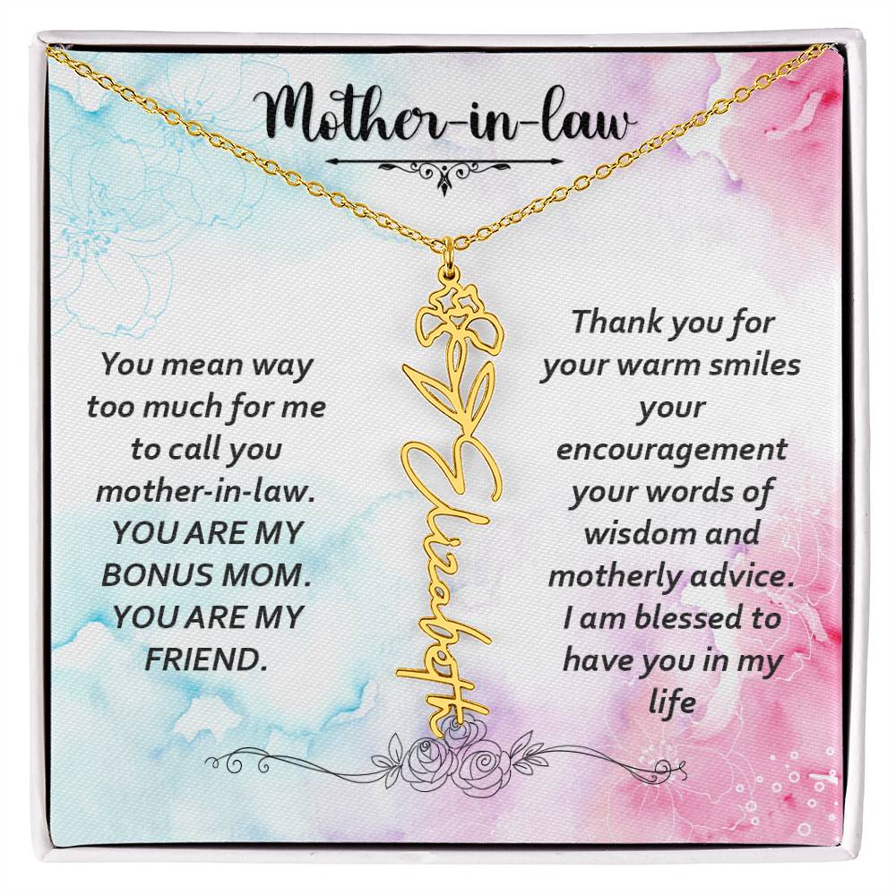 To my Mother-in-law You Are My Bonus Mom