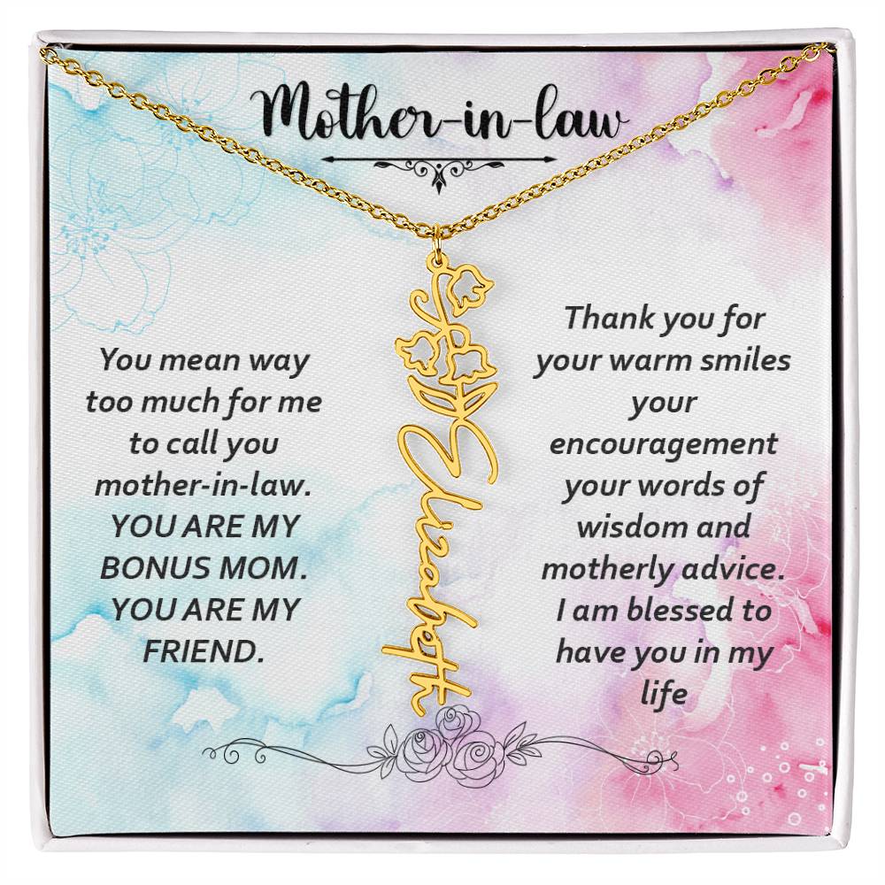 To my Mother-in-law You Are My Bonus Mom