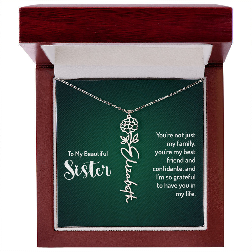 To my Sister Personalized Name Necklace – Known & Loved To my beautiful sister - You're not just my family