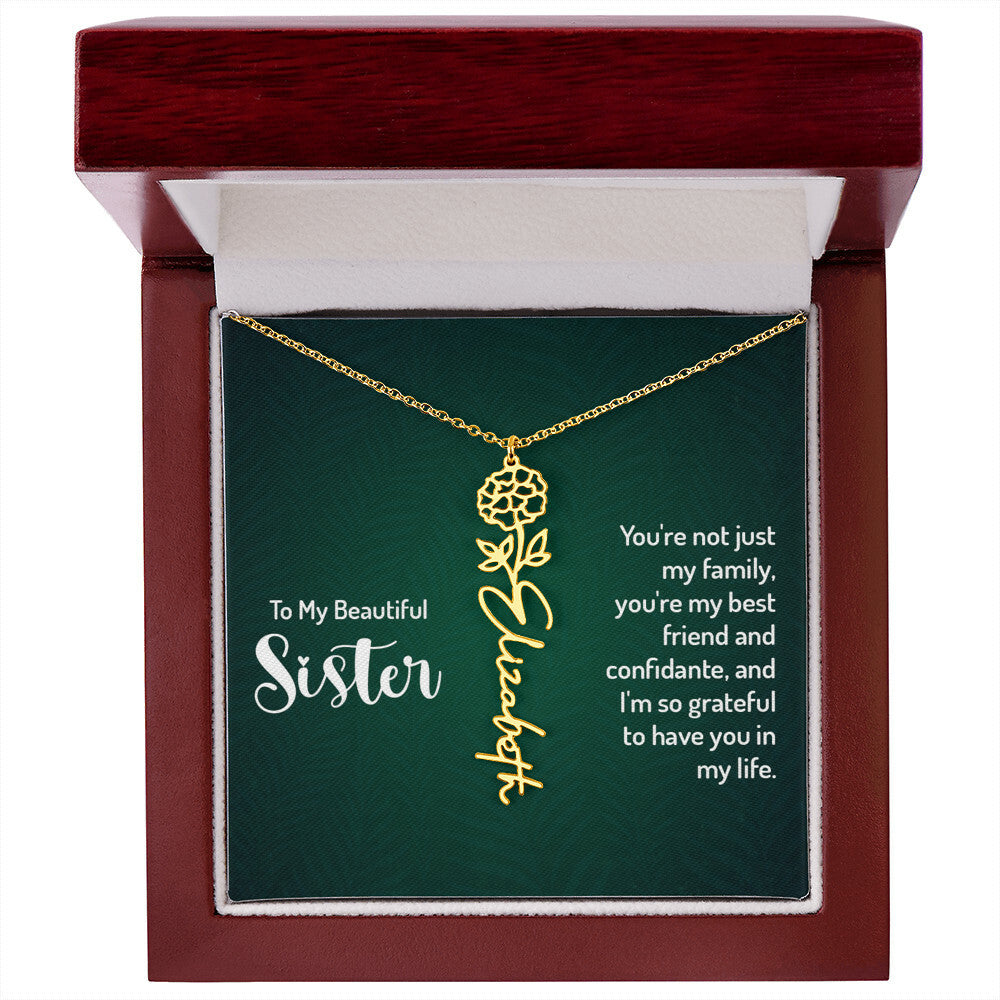 To my Sister Personalized Name Necklace – Known & Loved To my beautiful sister - You're not just my family