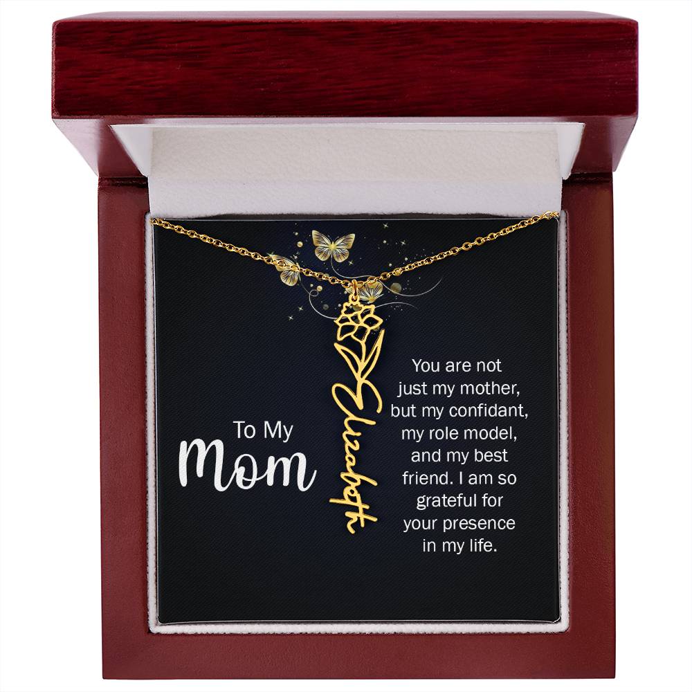 Flower Name Necklace