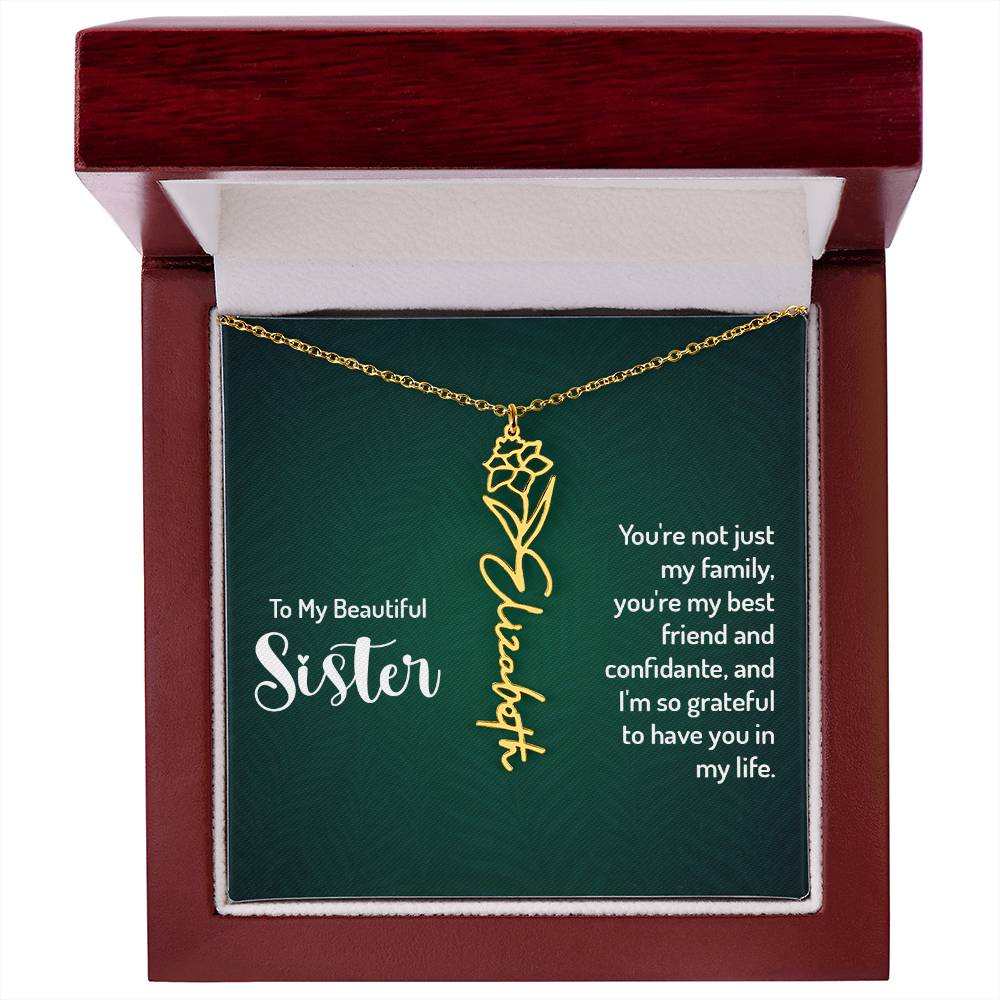 To my Sister Personalized Name Necklace – Known & Loved To my beautiful sister - You're not just my family