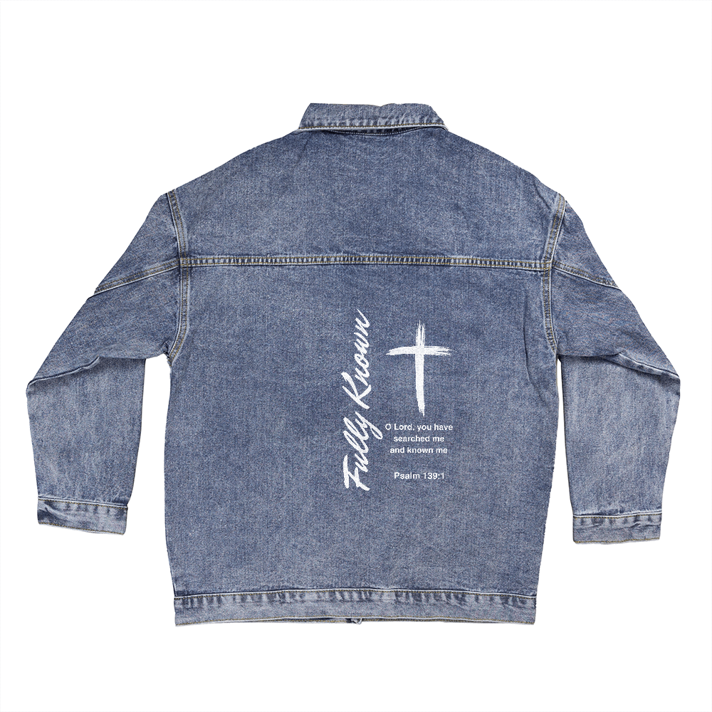 Oversized Women's DTG Denim Jacket Fully known Psalm 139 Series