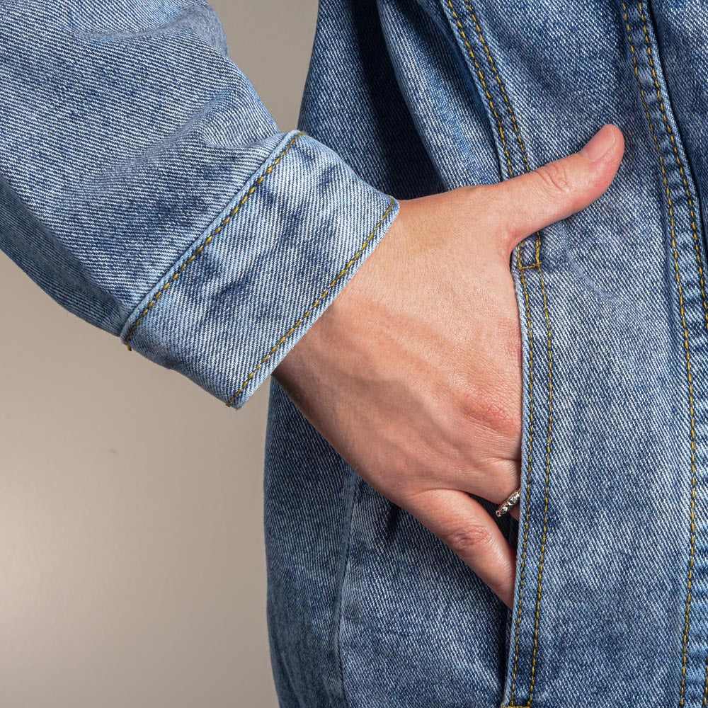 Oversized Women's DTG Denim Jacket YHWH-Jireh The Lord Will Provide
