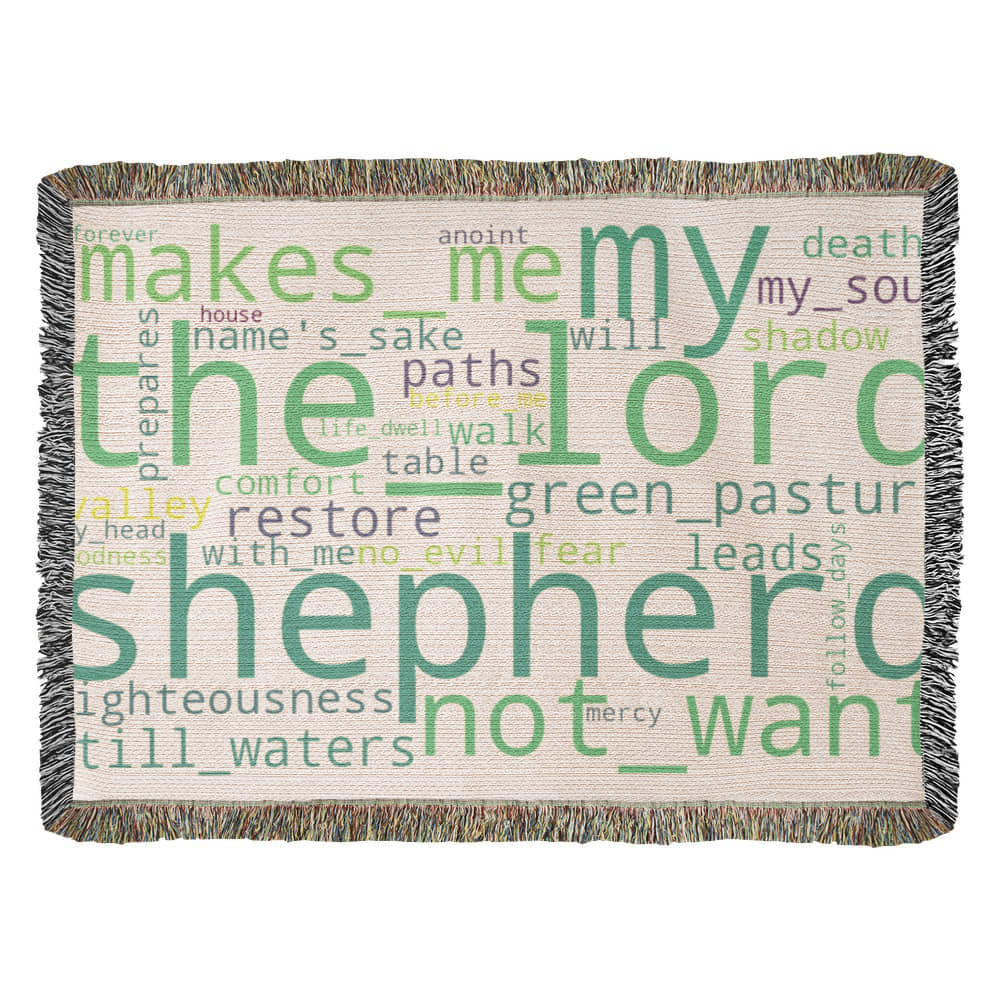 Psalm 23 Artwork Heirloom Woven Blanket (Landscape)