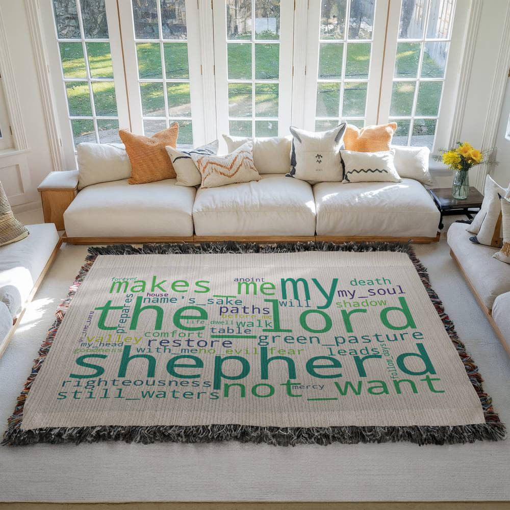 Psalm 23 Artwork Heirloom Woven Blanket (Landscape)