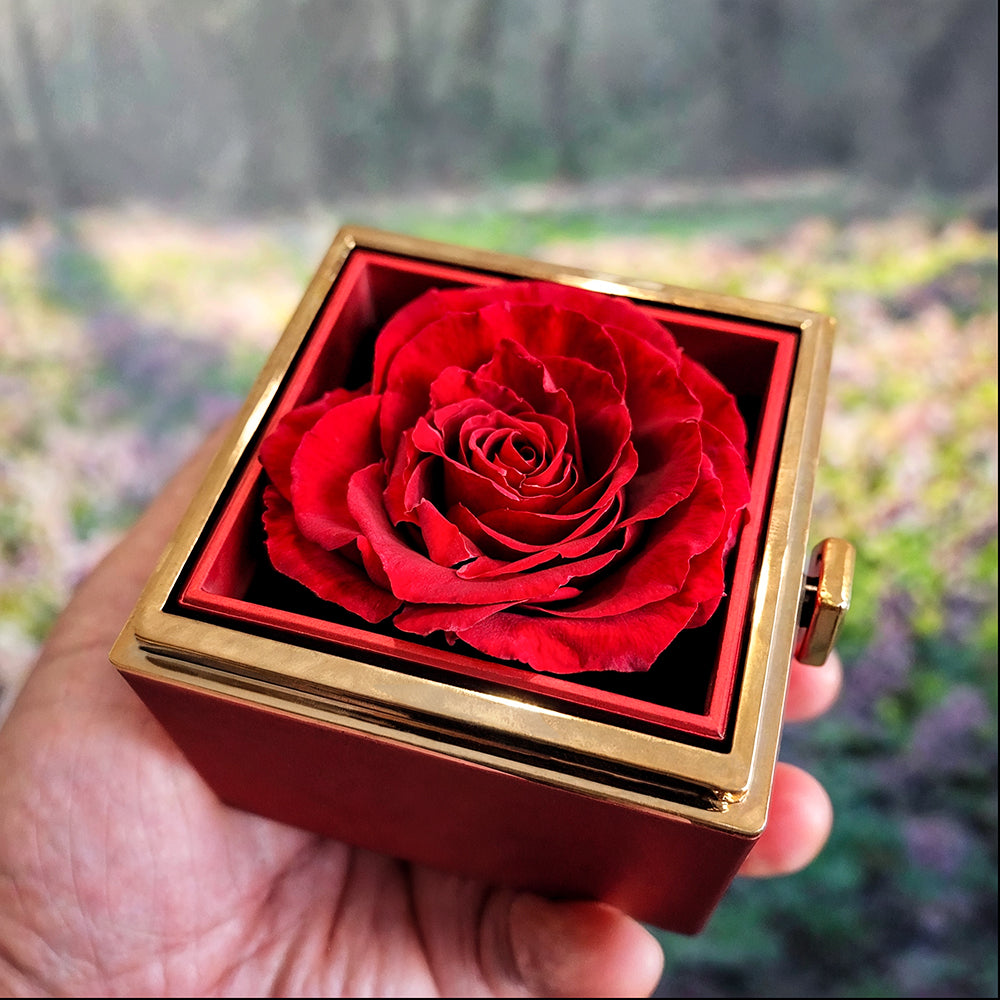 You Survive Raising Me Love Knot with Rotating Rose Gift Box