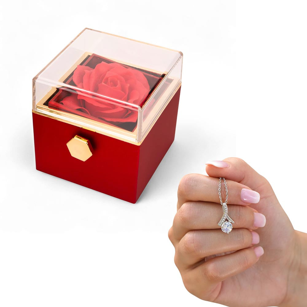 Forever Love Necklace with Preserved Rose Gift Box – Romantic Sentimental Jewelry No Message Card
