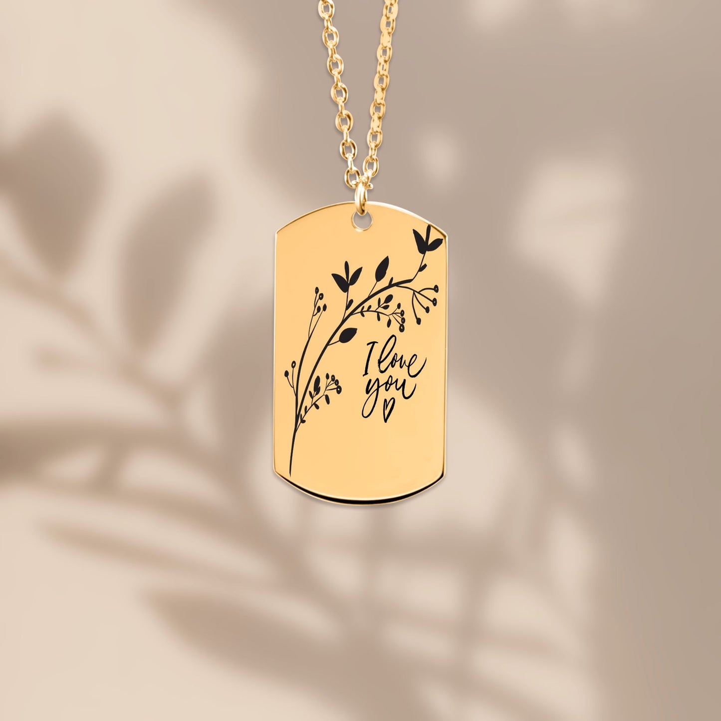 Tag Necklace for Mom Gift for Mother I Love you Mom
