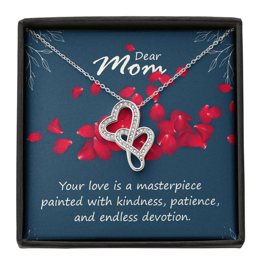 Dear Mom Your Love is a Masterpiece Interlocking Hearts Heart-to-heart Pendant Necklace